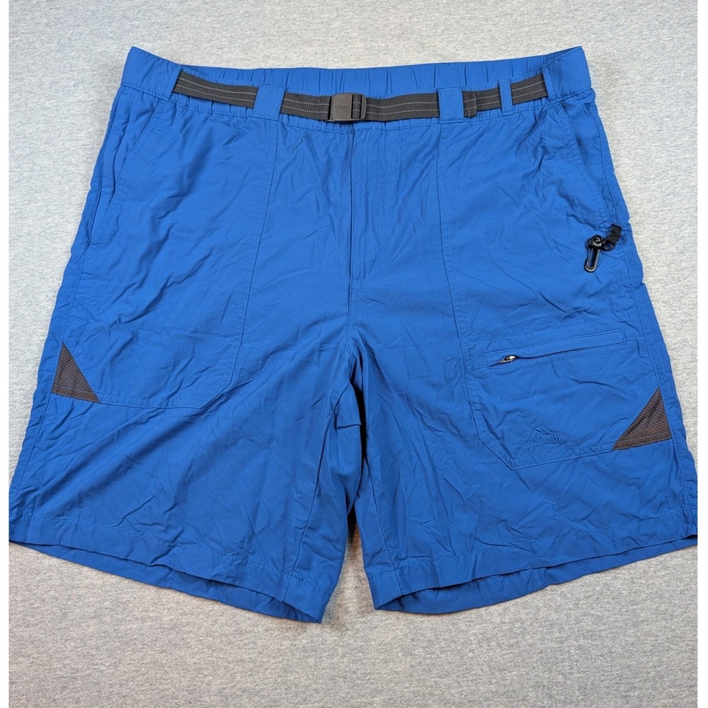 LL Bean Mens Blue Nylon Swift River Swim Hike Shorts Mesh Lining Size L 274658